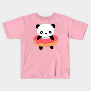 Kawaii Panda Bear Donut Kids T-Shirt